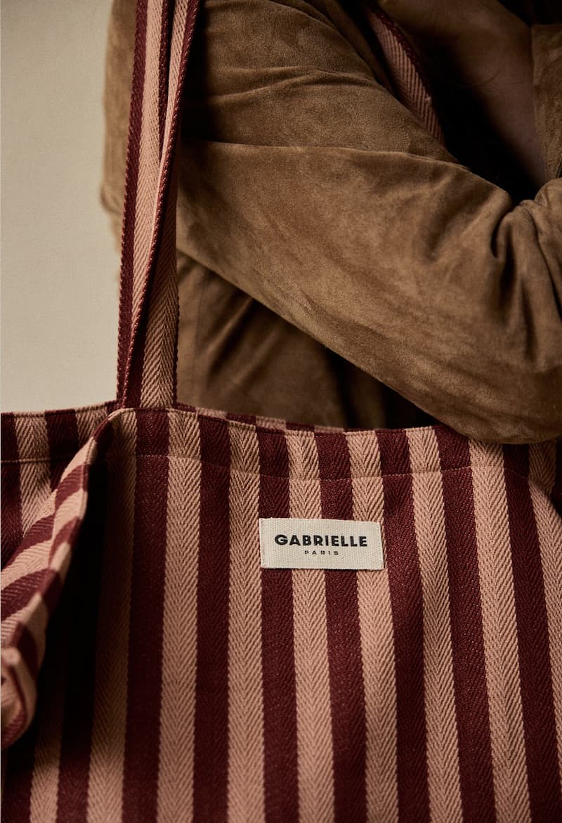 Sac Week-End Rayures Noisette - Gabrielle Paris
